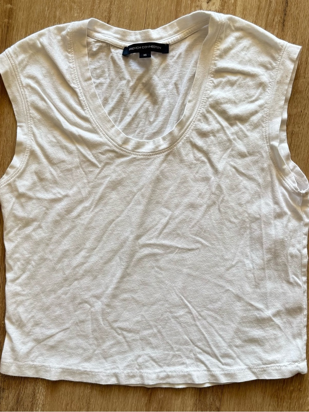 French Connection White Scoop Neck Tank